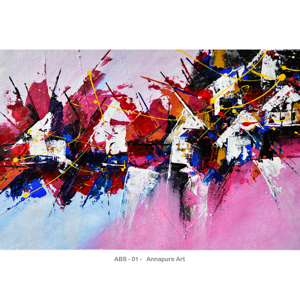 Acrylic Abstract, wall art, Home and Office decor, Acrylic on Textured Paper. ABS - 03