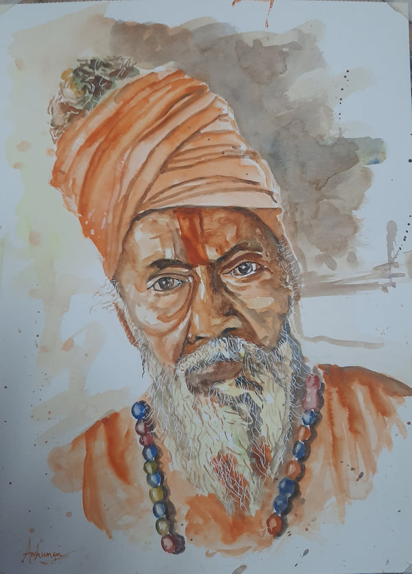 Sadhu in watercolor