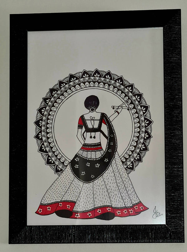 Mandala Art - A Lady in an indian attire