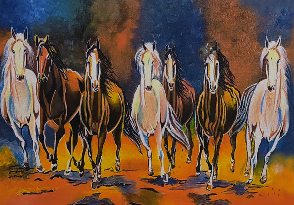 Seven Horses - Vastu Painting