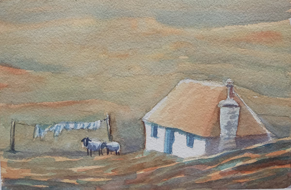 Sheep and Barn