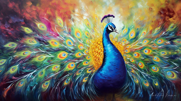 Peacock Canvas Art - Opulent Elegance