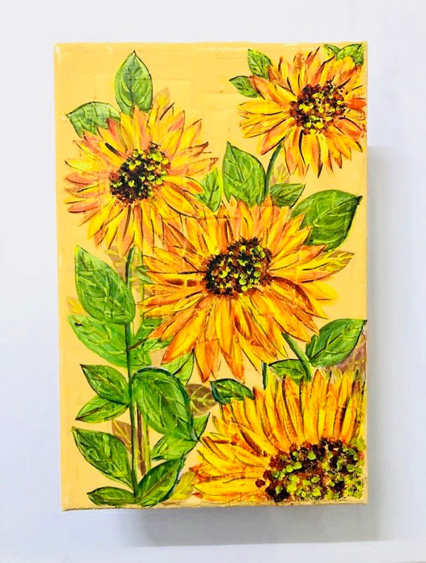 Sunflower painting on canvas