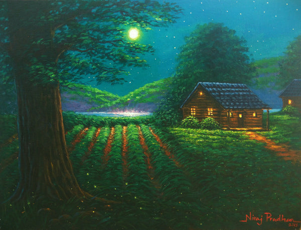 The Moonlight Harvest in the Village