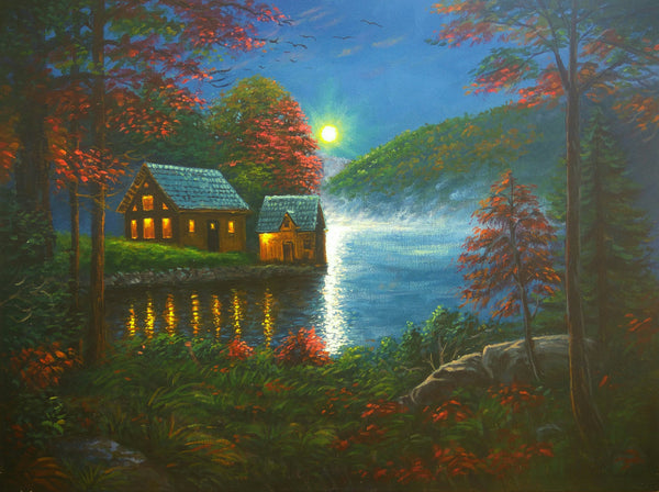 The Moonlit Lakeside Dreams