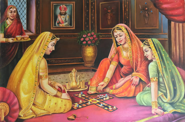 THREE RAJASTHANI WOMEN PLAYING