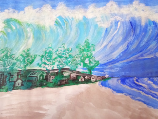 Tsunami wave painting