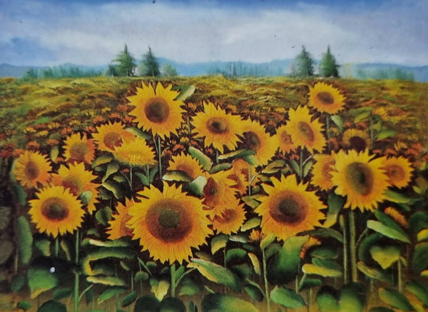 Sunflowers landscape painting