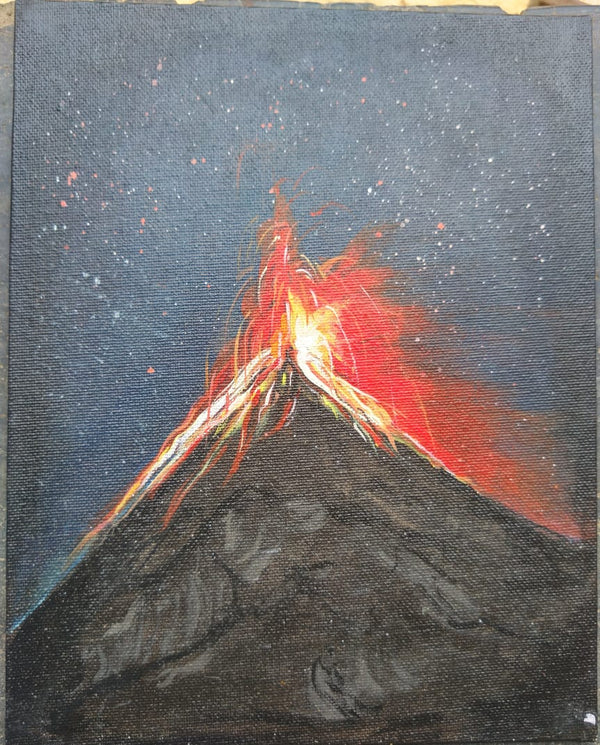 Valcano on Canvas Frame