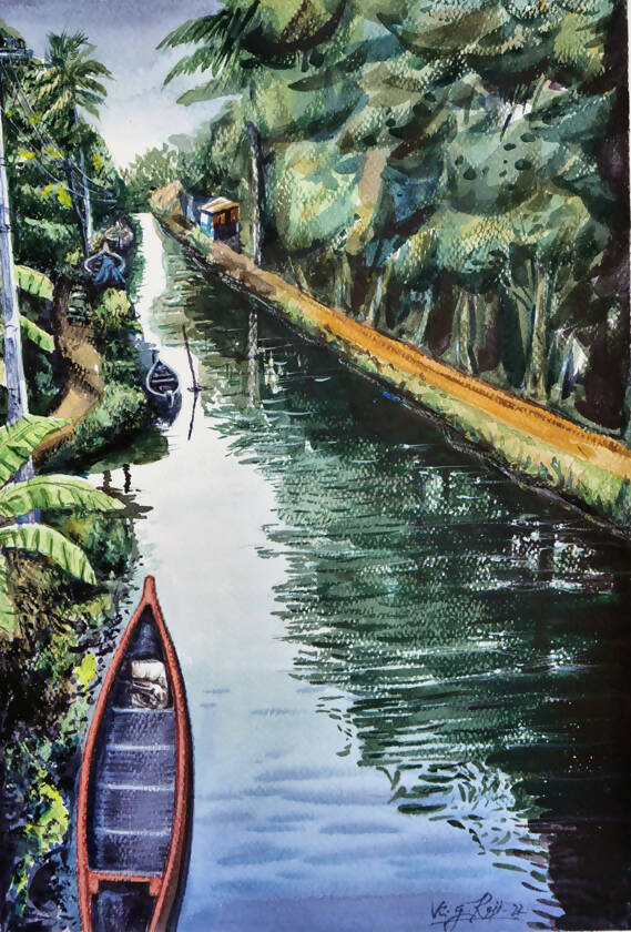 Kerala village canal