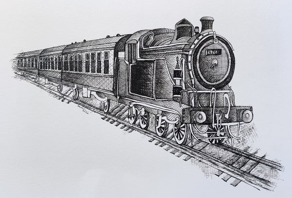 Vintage Train(pen and ink)