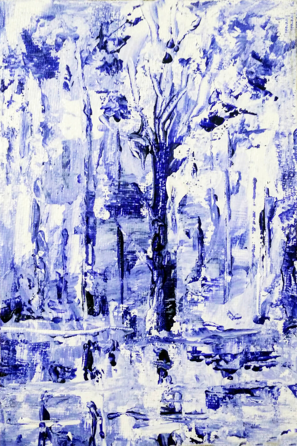 Miniature Icy Blue Winter Landscape