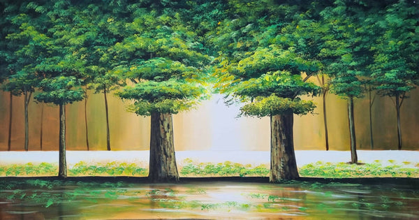 A calming forest scenery landscape