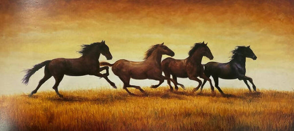Running horses painting