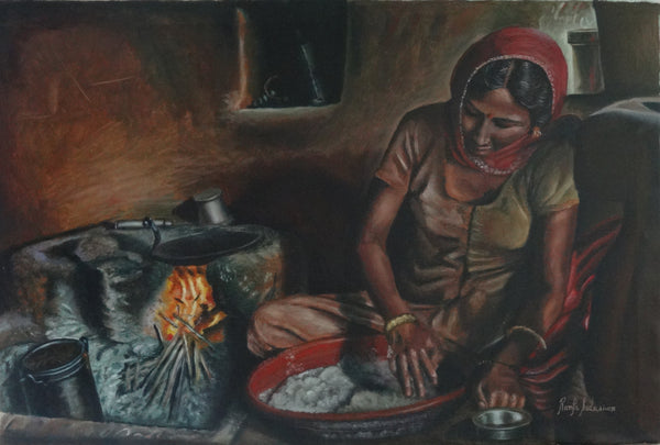 Woman Preparing Chapathi