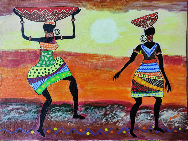 Dancing tribal women