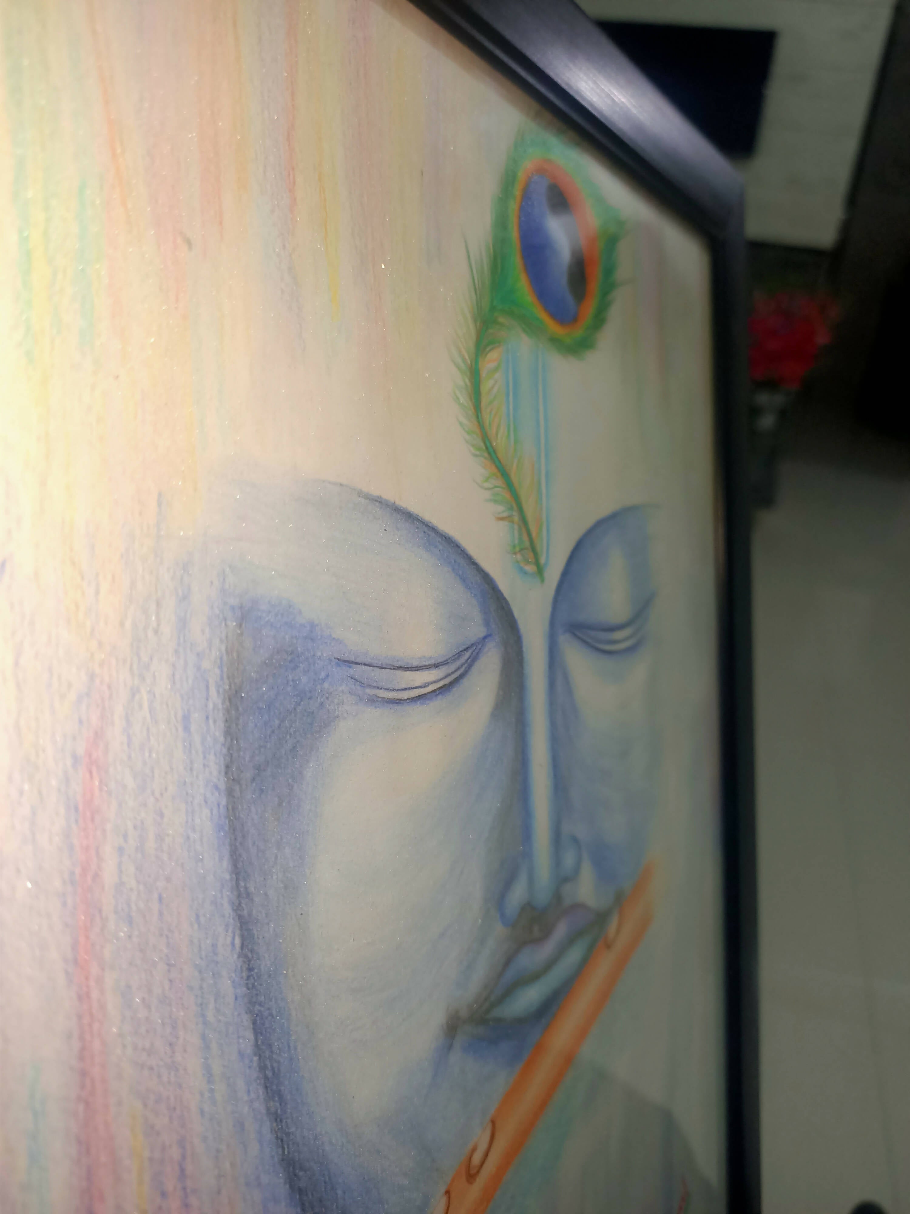 shree krishna Painting Photo Frame(symbol of peace)