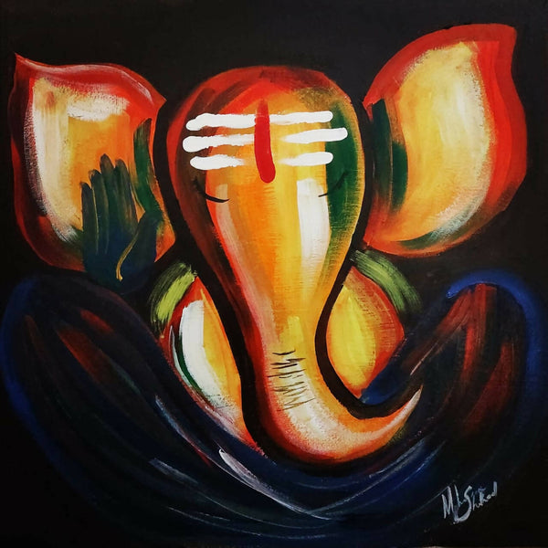 Abstract Ganesha Acrylic Painting