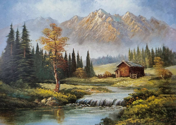 Moutains Forest scenery landscape painting
