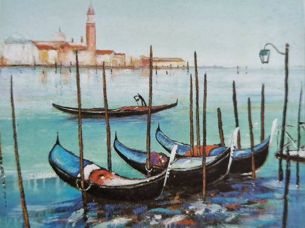 Boats sea scenery landscape painting