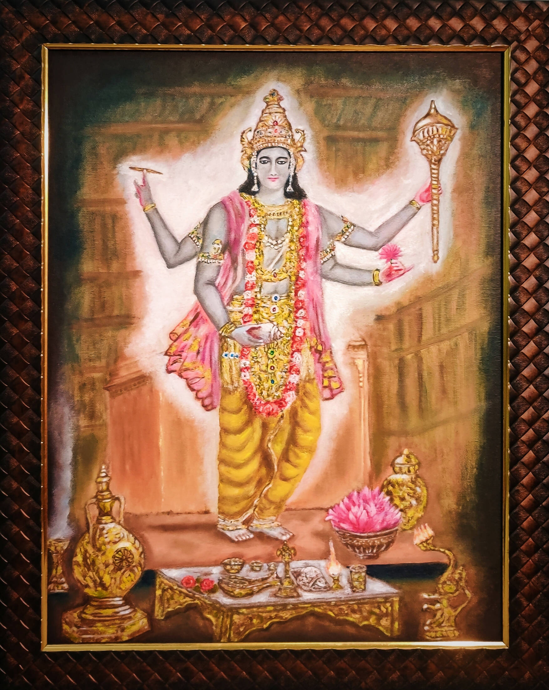 Lord Narayana Oil-painting