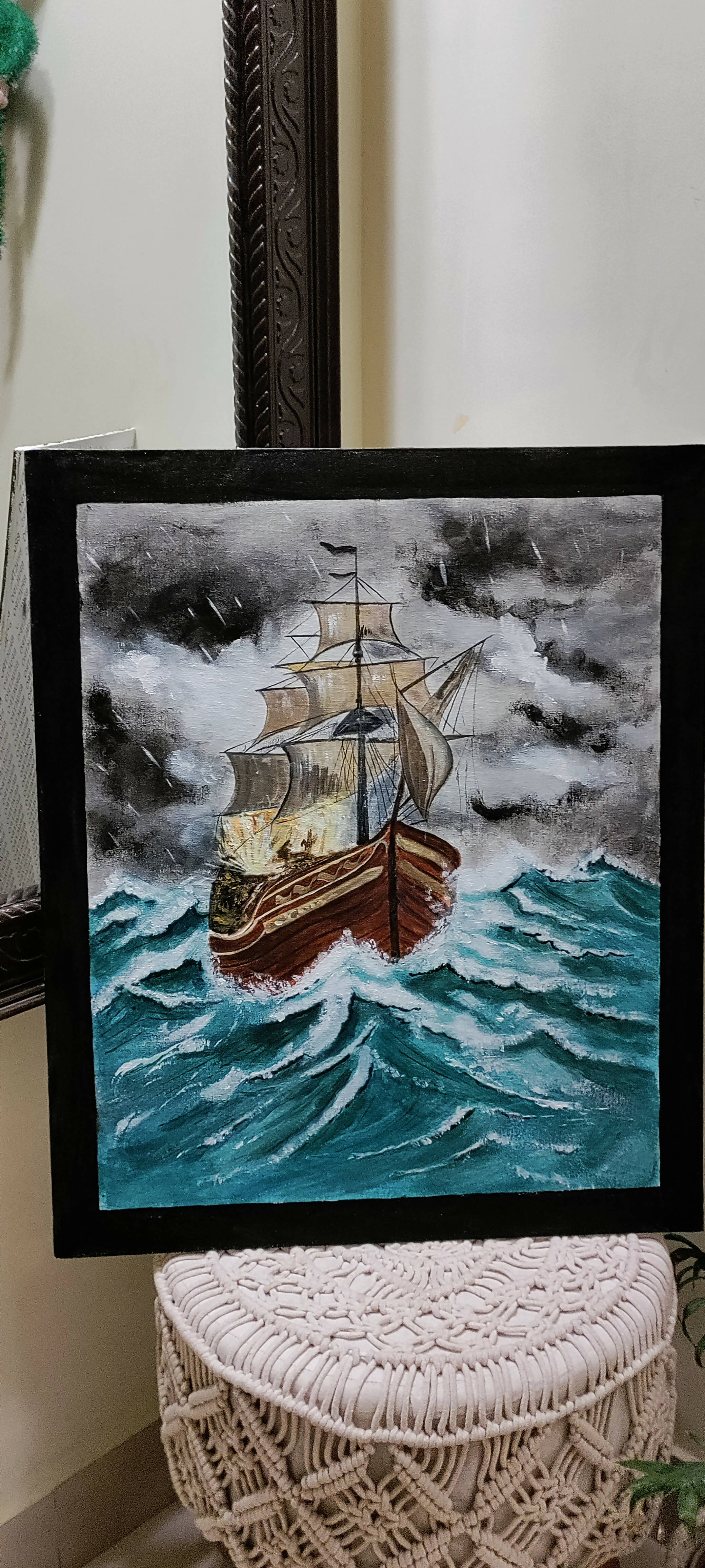 Ship in storm