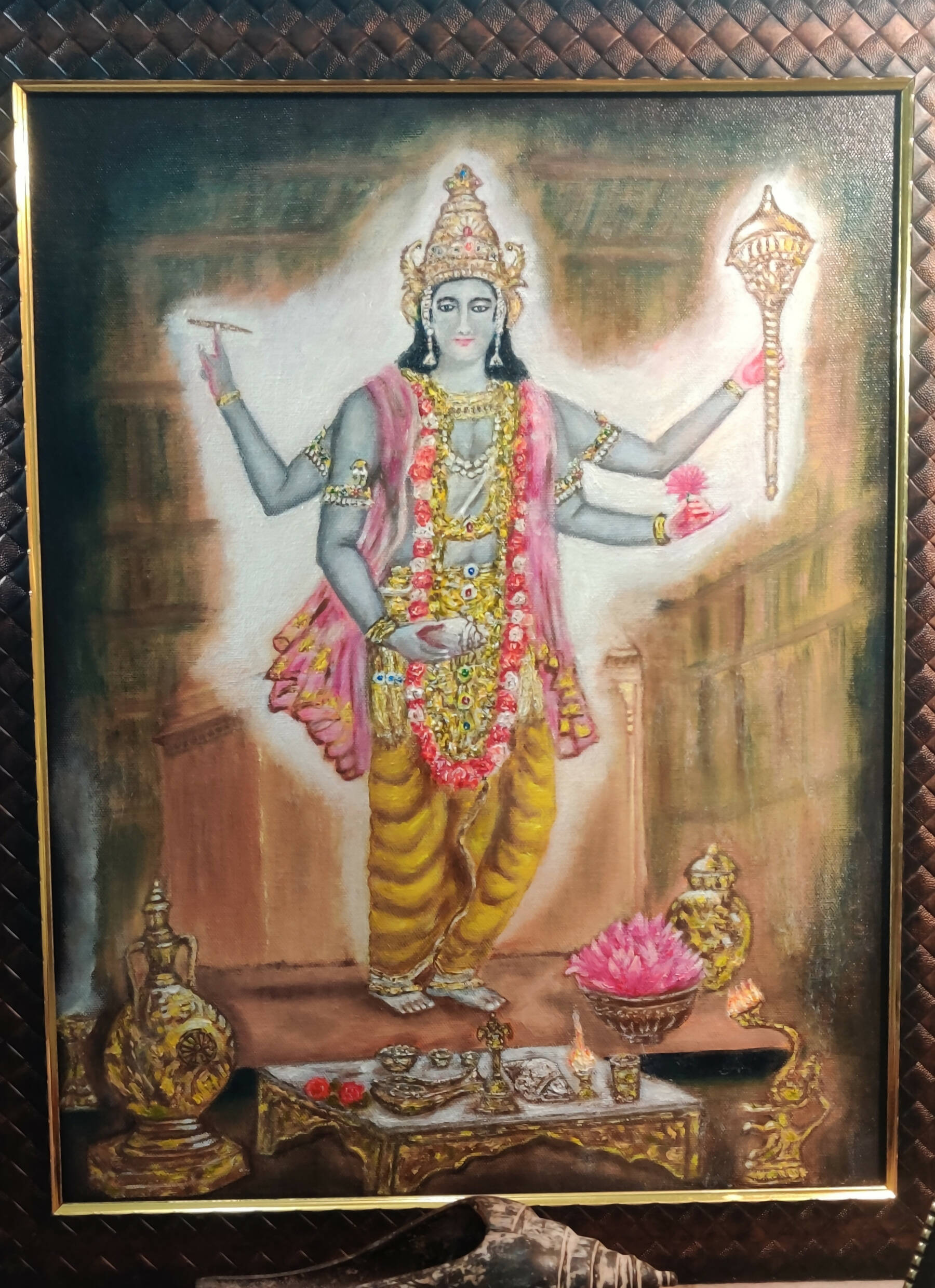 Lord Narayana Oil-painting