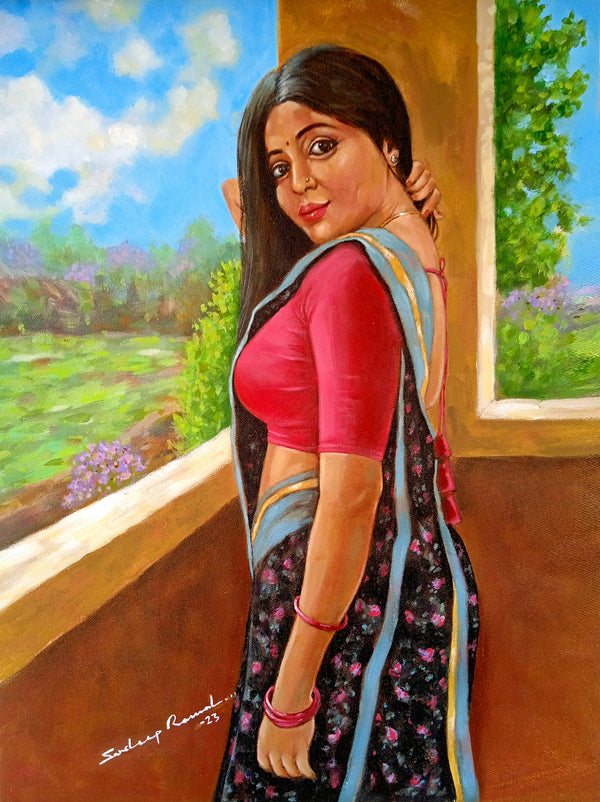INDIAN LADY (Figurative Painting)