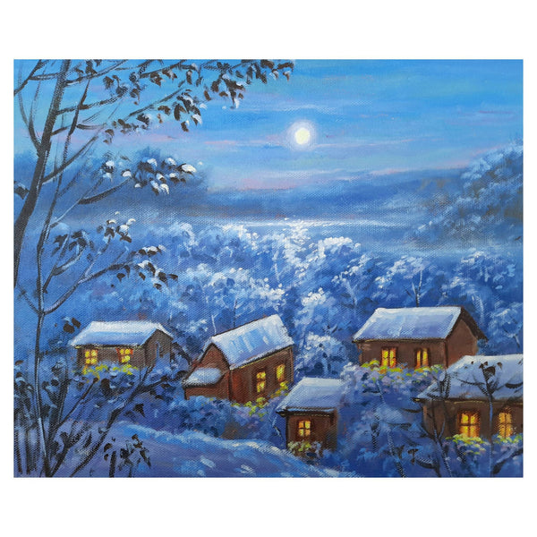 The Winter Night Original Canvas Painting